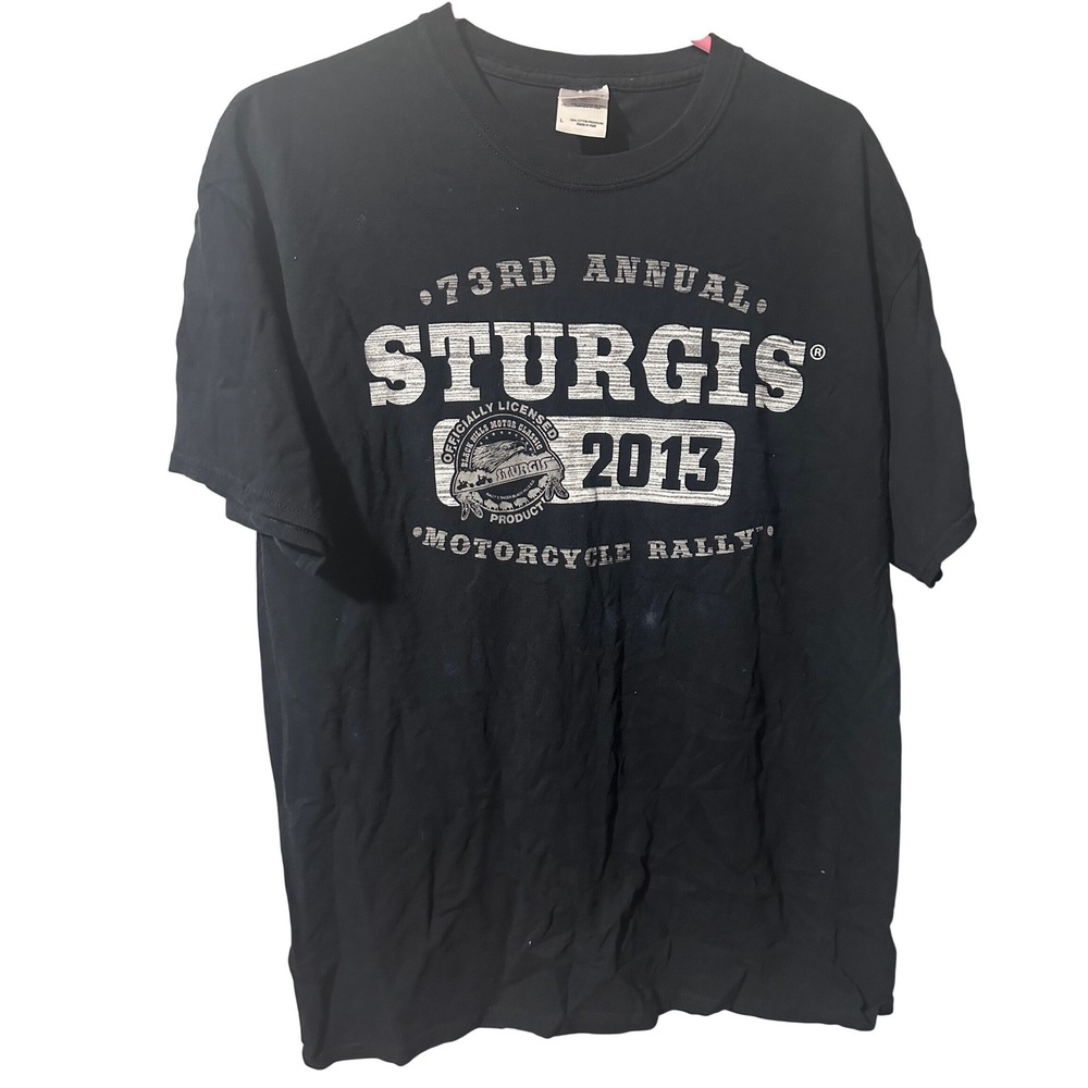 Gildan Sturgis 2013 73rd Annual Motorcycle Rally T-Shirt Mens Large Black Tee